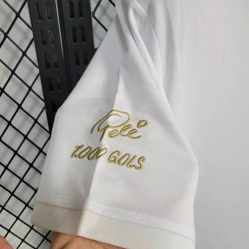 "Camisa Santista Pelé 1000 Gols - Torcedor Masculina Branca - Netmantos"