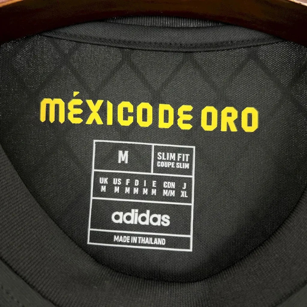 "Camisa México Gold 25/26 - Torcedor Masculina Preta e Dourada - Netmantos"