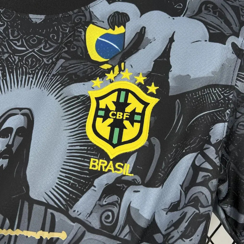 "Camisa Brasil x STUSSY Cristo Redentor - Torcedor Masculina Preta - Netmantos"