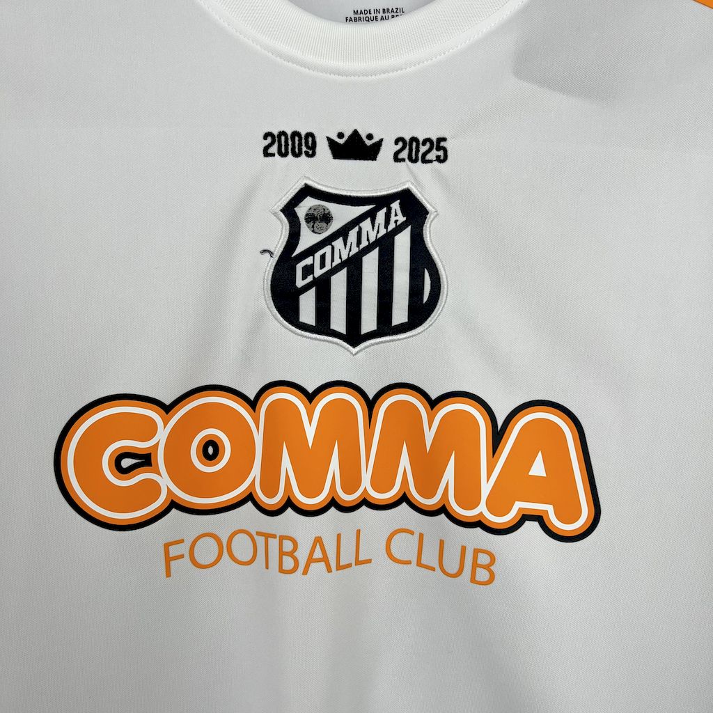 "Camisa Santista The Prince - Torcedor Masculina Branca Comma Football - Netmantos"