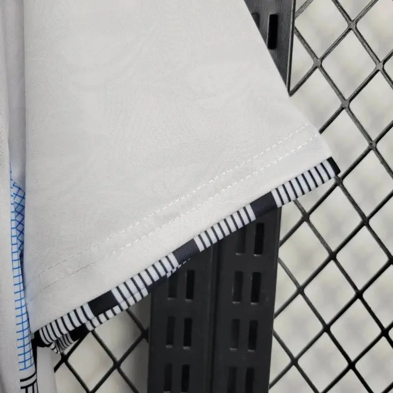 "Camisa Santista Home 24/25 - Torcedor Masculina Branca + Patrocínios - Netmantos"