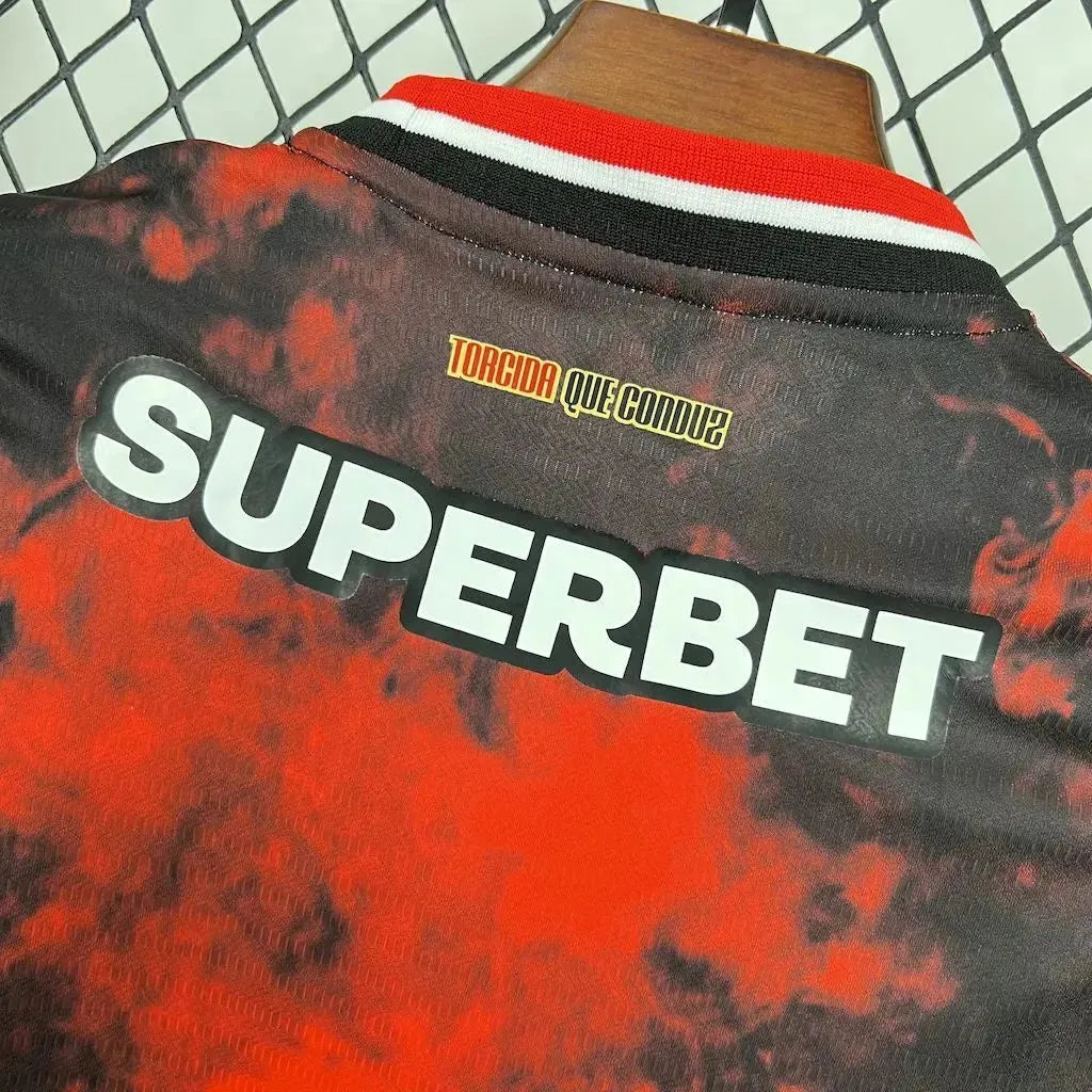 "Camisa São Paulo Third Away 24/25 - Torcedor Infantil Preta e Vermelha - Netmantos"