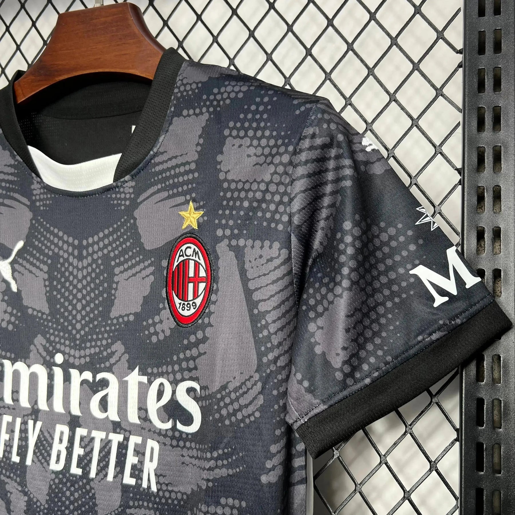 "Camisa AC Milan Goleiro 24/25 - Torcedor Infantil Preta - Netmantos"