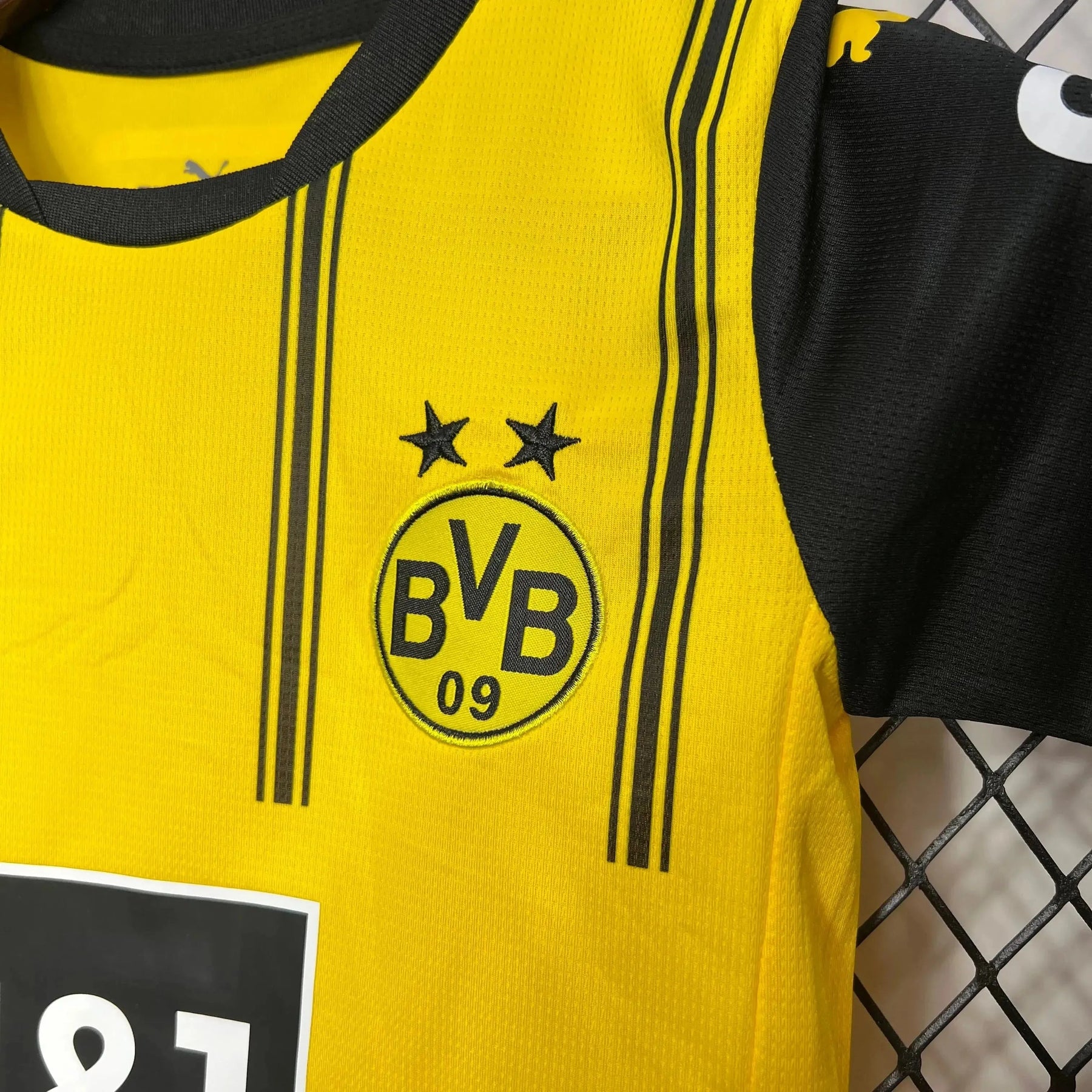 "Camisa Borussia Dortmund Home 24/25- Torcedor Infantil Preta e Amarela - Netmantos"