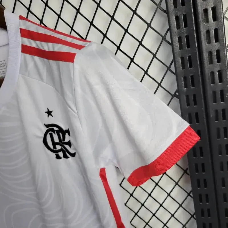 "Camisa Flamengo Away 24/25 - Torcedor Infantil Branca - Netmantos"