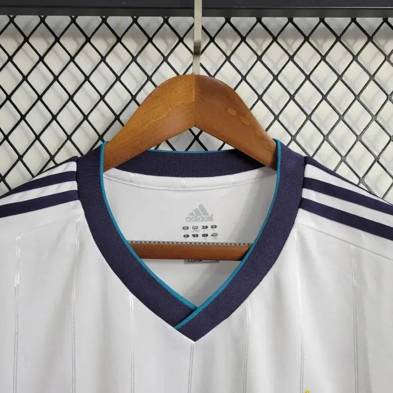 "Camisa Real Madrid Home Retrô 2012/13 - Torcedor Masculina Branca Manga Longa - Netmantos"