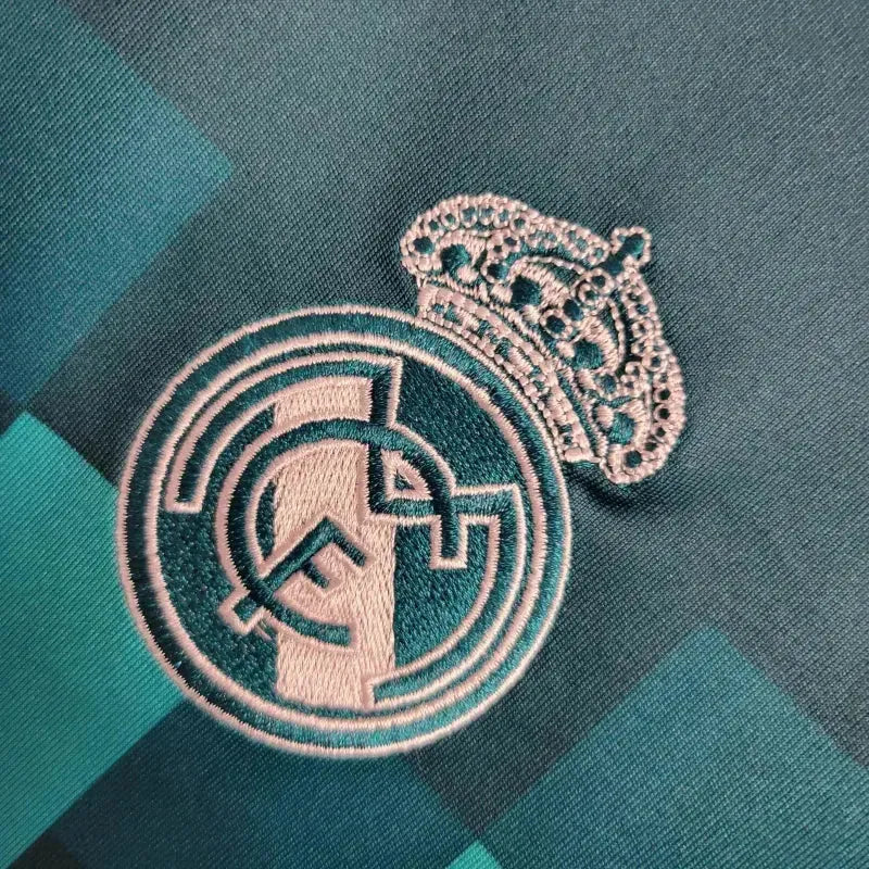 "Camisa Real Madrid Retrô 2017/18 - Torcedor Masculina Azul Manga Longa - Netmantos"