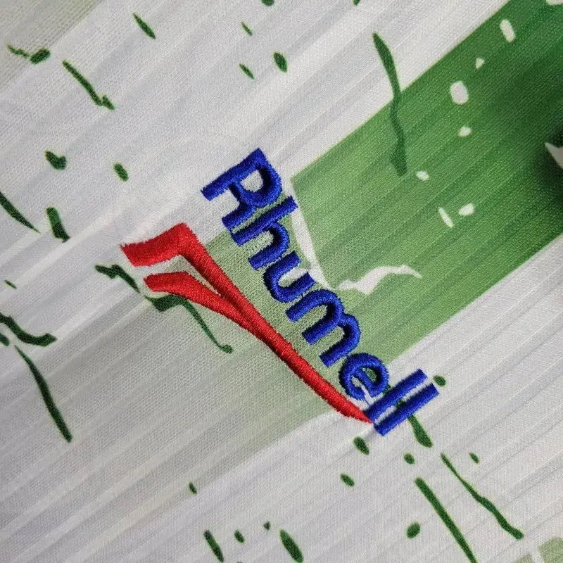"Camisa Palmeiras Away Retrô 1996 - Torcedor Masculina Branca PARMALAT - Netmantos"