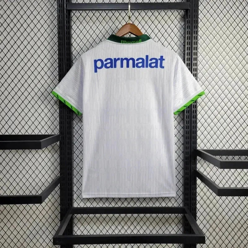 "Camisa Palmeiras Away Retrô 1996 - Torcedor Masculina Branca PARMALAT - Netmantos"