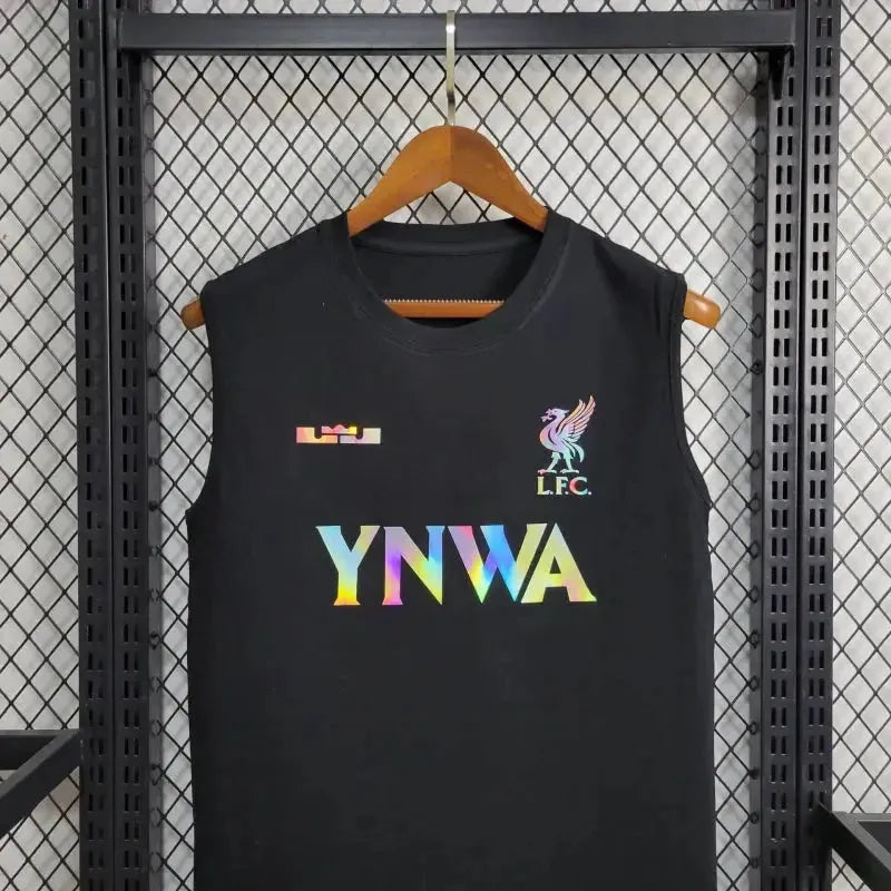 "Camisa Regata Liverpool YNWA 24/25 - Torcedor Masculina Refletiva Preta - Netmantos"