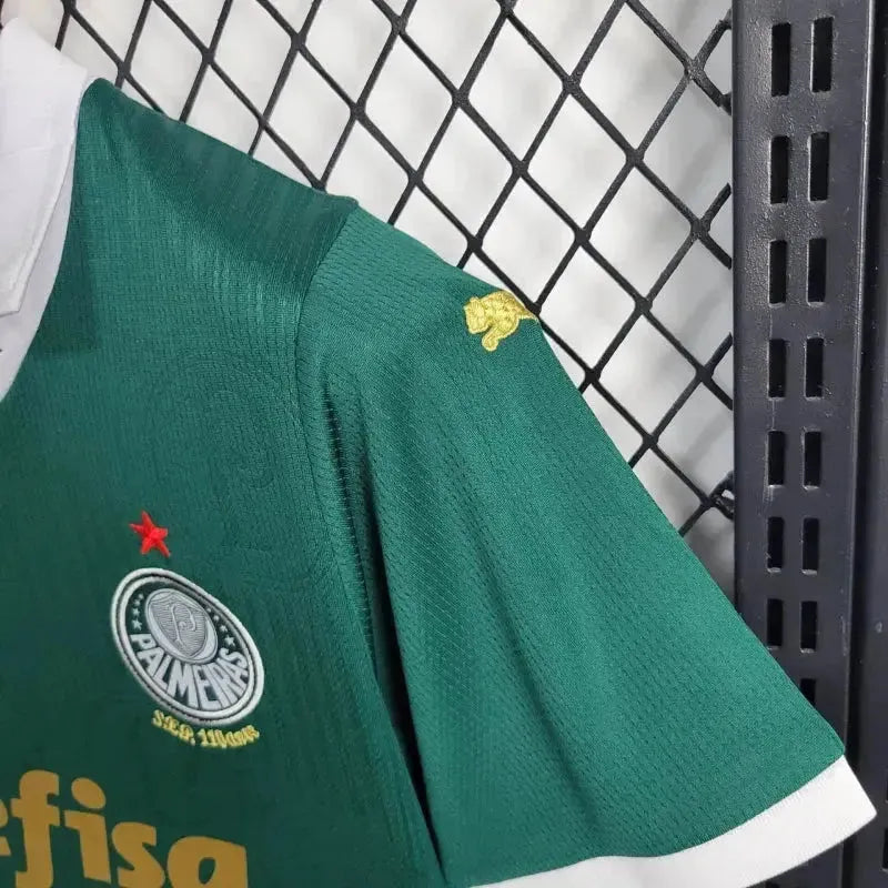 "Camisa Palmeiras Home 24/25 - Torcedor Infantil Verde e Dourado - Netmantos"