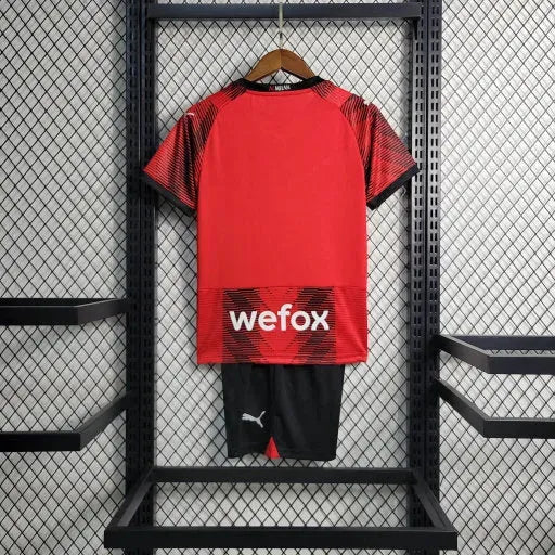 "Camisa AC Milan Home 23/24 - Torcedor Infantil Vermelha - Netmantos"