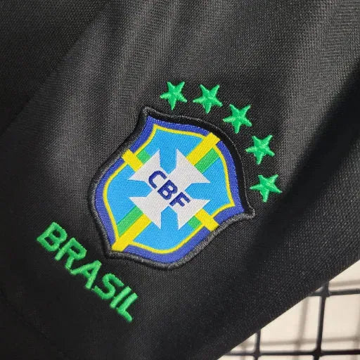 "Camisa Brasil Leopardo 22/23 - Torcedor Infantil Preta e Verde - Netmantos"