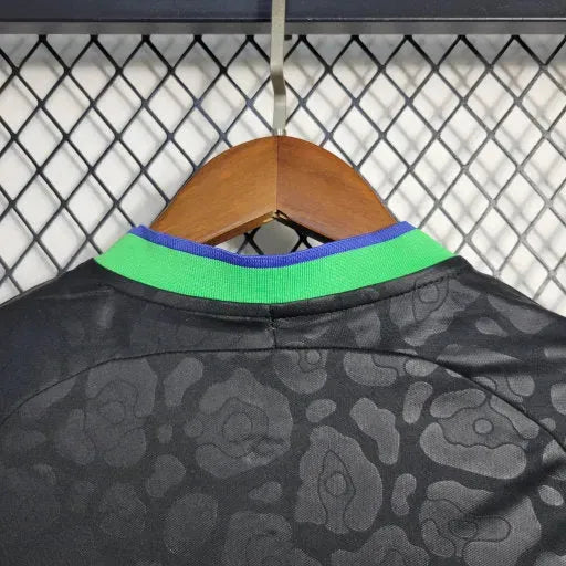 "Camisa Brasil Leopardo 22/23 - Torcedor Infantil Preta e Verde - Netmantos"