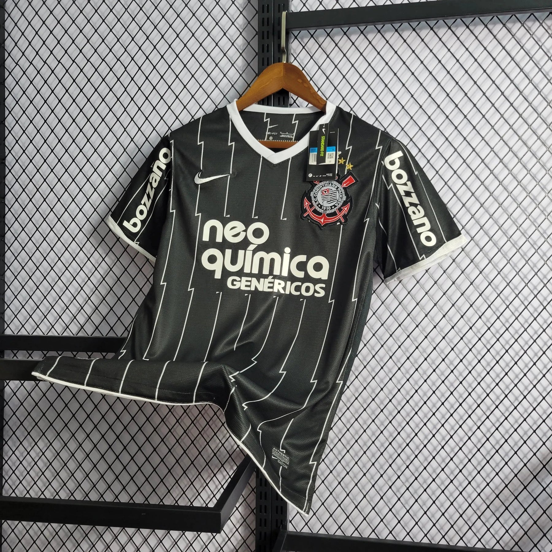 "Camisa Timão Retrô Away 11/12 - Torcedor Masculina Preta - Netmantos"