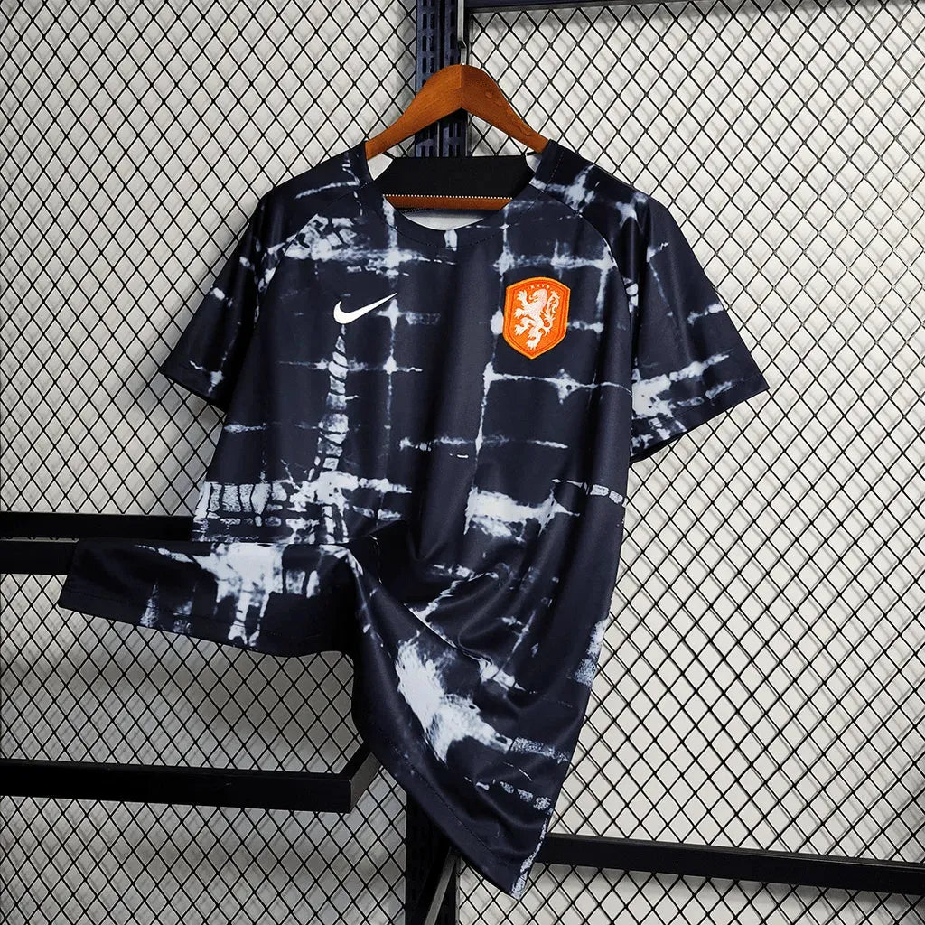 "Camisa Holanda Treino 22/23 - Torcedor Masculina Preta - Netmantos"