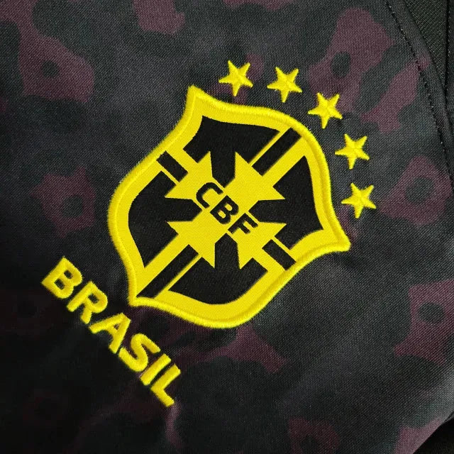 "Camisa Brasil Goleiro 22/23 - Torcedor Masculina Preta - Netmantos"