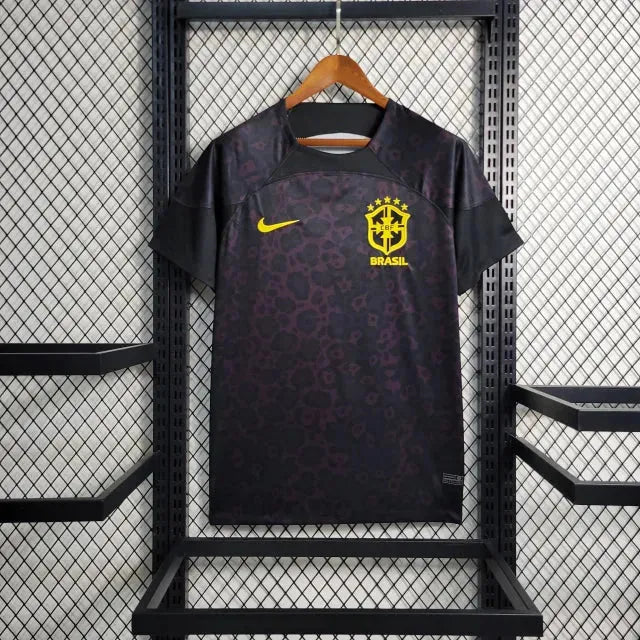 "Camisa Brasil Goleiro 22/23 - Torcedor Masculina Preta - Netmantos"