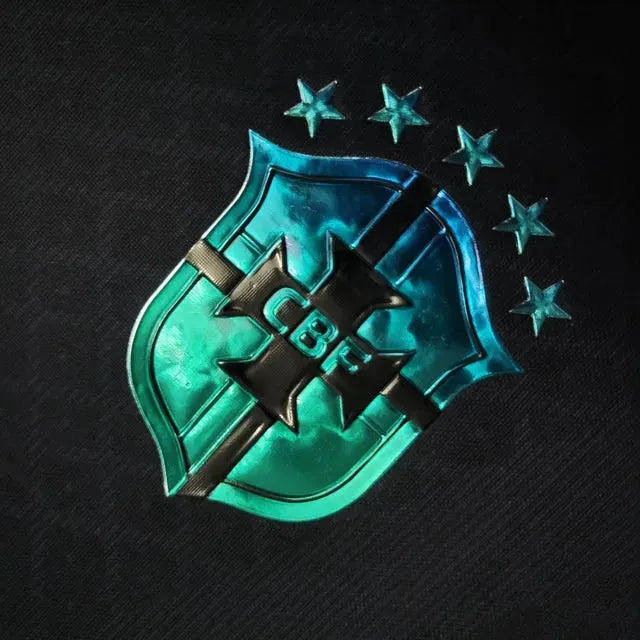 "Camisa Brasil Edição Comemorativa 22/23 - Torcedor Masculina Preta Refletiva - Netmantos"