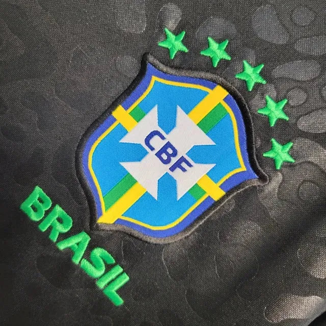 "Camisa Brasil Leopard 22/23 - Torcedor Masculina Preta - Netmantos"