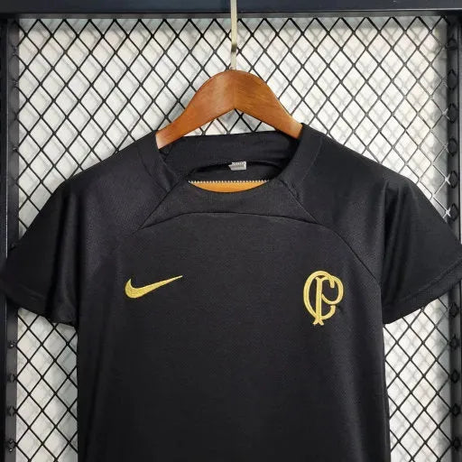 Camisa Timão Treino 23/24 - Torcedor Infantil Preta - Netmantos
