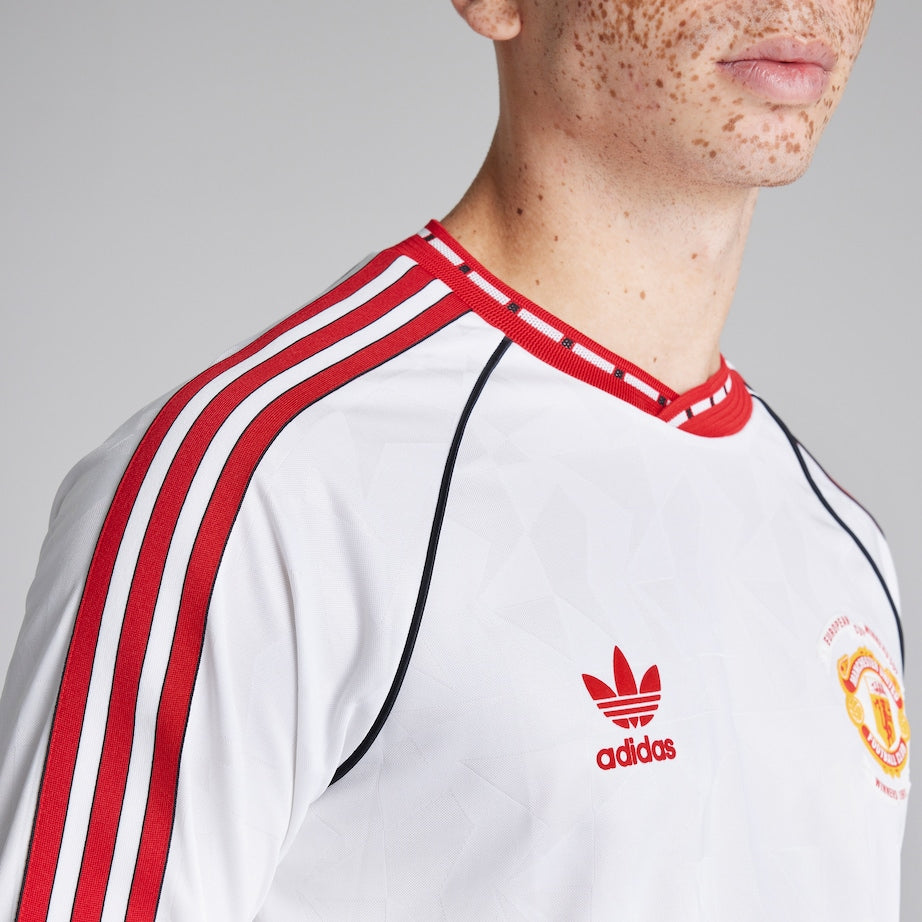 Camisa Manchester United Retrô Away 1991 - Torcedor Masculina Branca Manga Longa