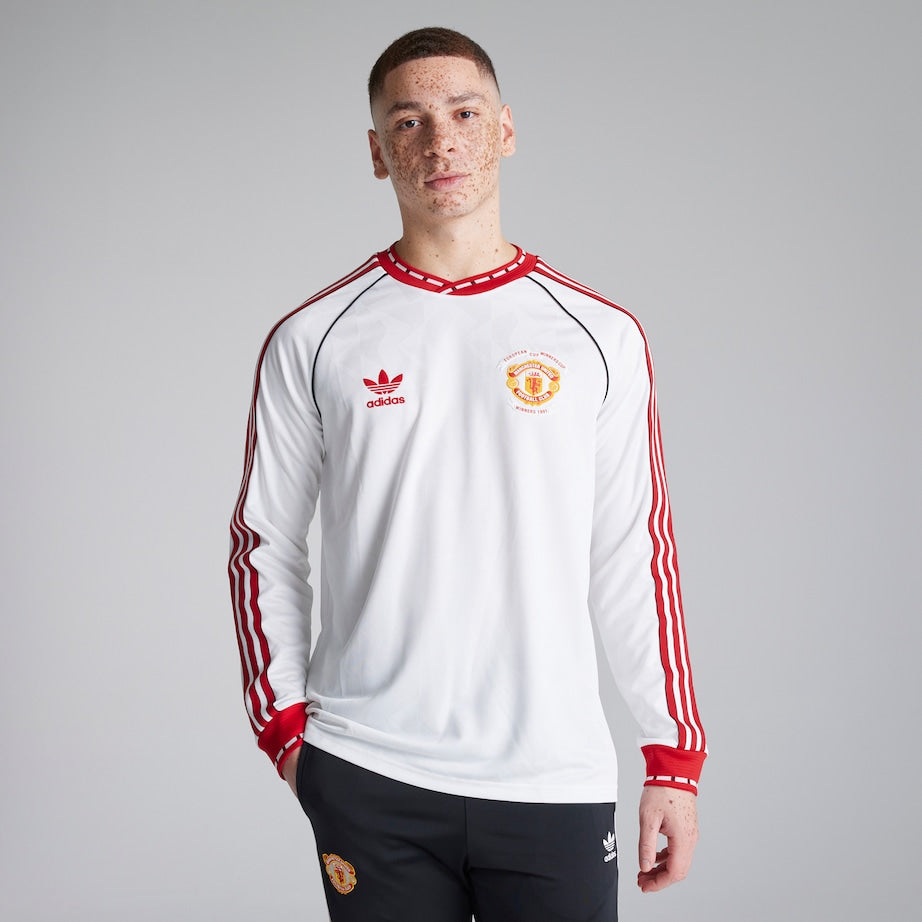 Camisa Manchester United Retrô Away 1991 - Torcedor Masculina Branca Manga Longa