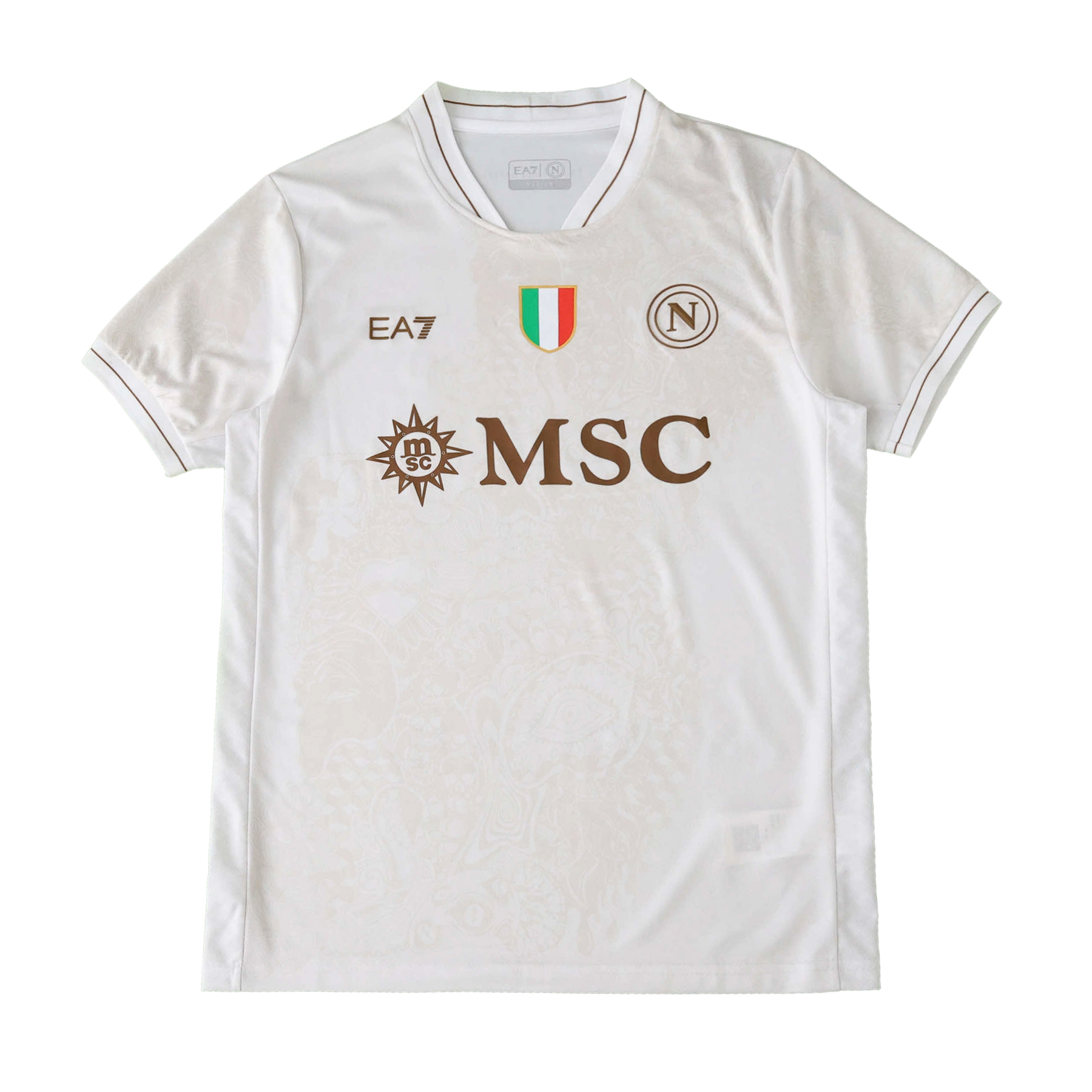 Camisa Napoli Away 25/26 - Torcedor Masculina Branca Dourada