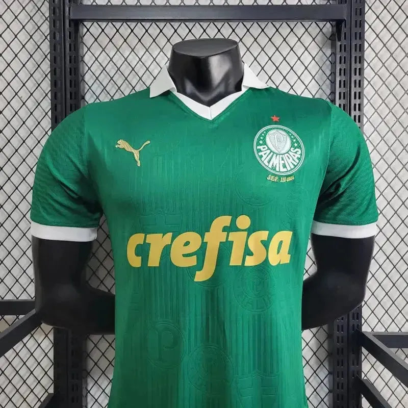 Camisa Palmeiras Home 24/25 - Jogador Masculina Verde + Patch Brasileirão e Avanti + Patrocínios - Netmantos