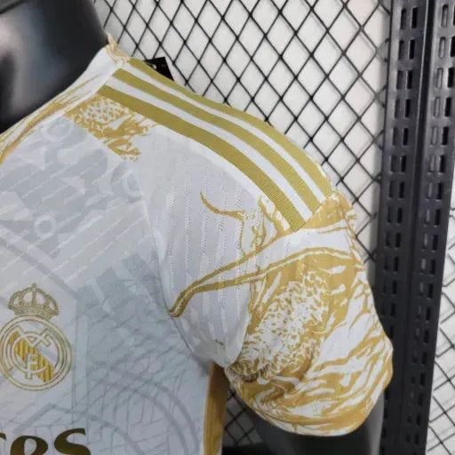 Camisa Real Madrid Edição Especial 23/24 - Jogador Masculina Branca e Dourada - Netmantos