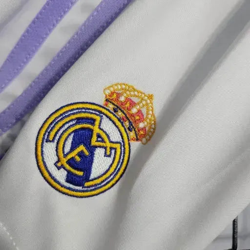 Camisa Real Madrid Home 22/23 - Torcedor Infantil Branca e Roxa - Netmantos