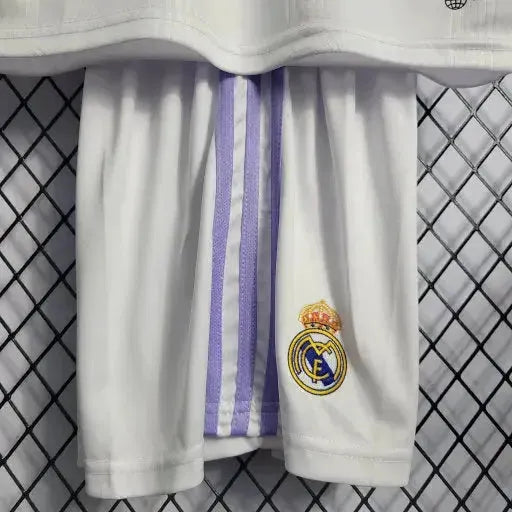Camisa Real Madrid Home 22/23 - Torcedor Infantil Branca e Roxa - Netmantos