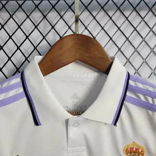Camisa Real Madrid Home 22/23 - Torcedor Infantil Branca e Roxa - Netmantos