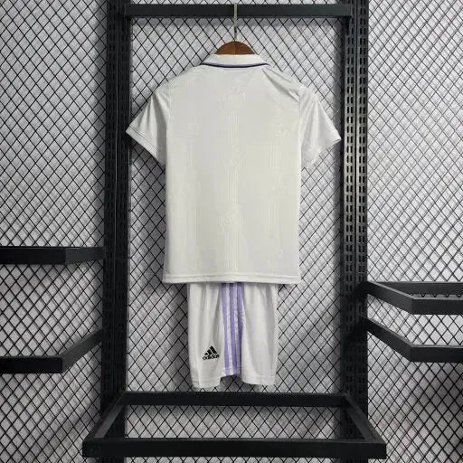 Camisa Real Madrid Home 22/23 - Torcedor Infantil Branca e Roxa - Netmantos