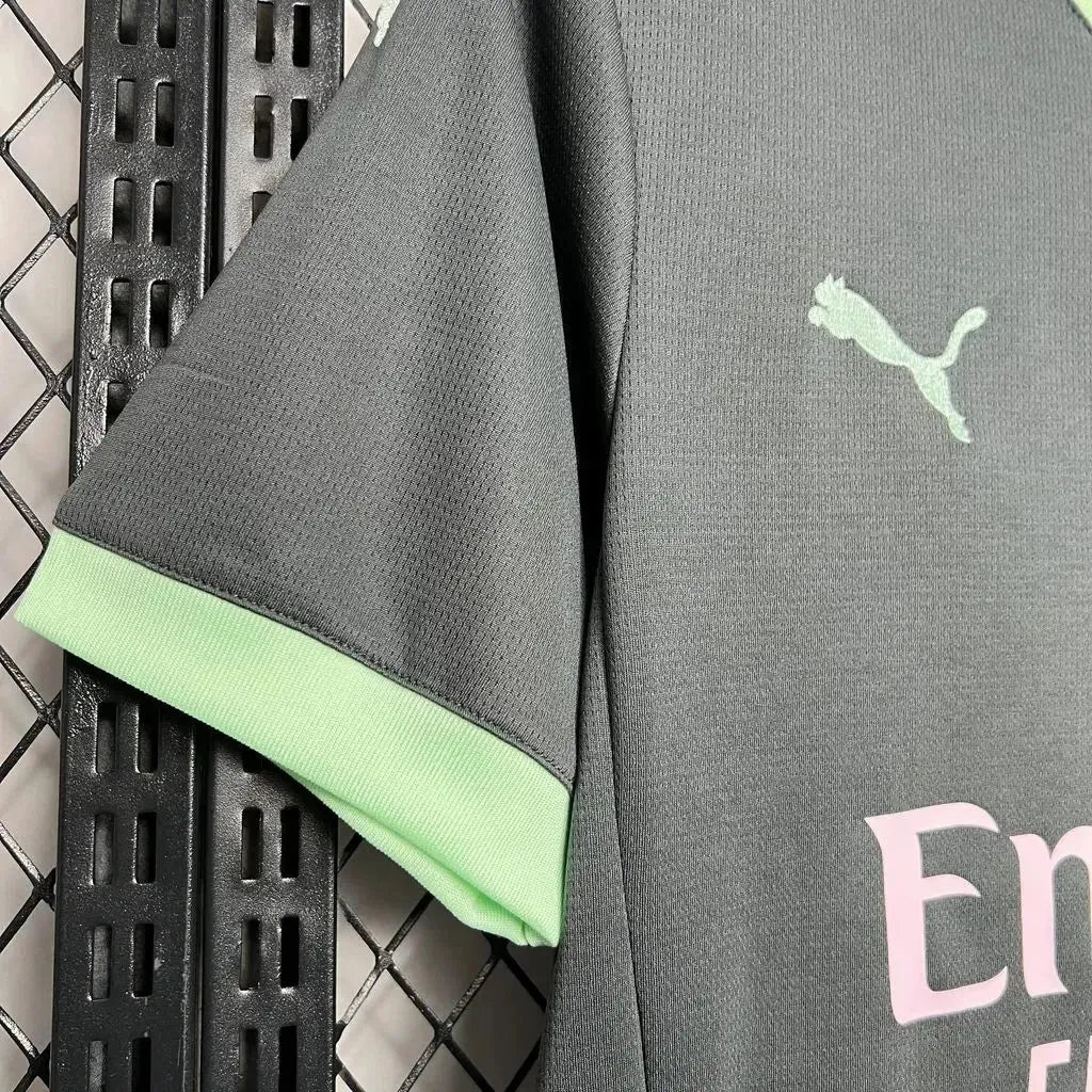 Camisa AC Milan Away Third 24/25 - Torcedor Masculina Preta e Verde - Netmantos