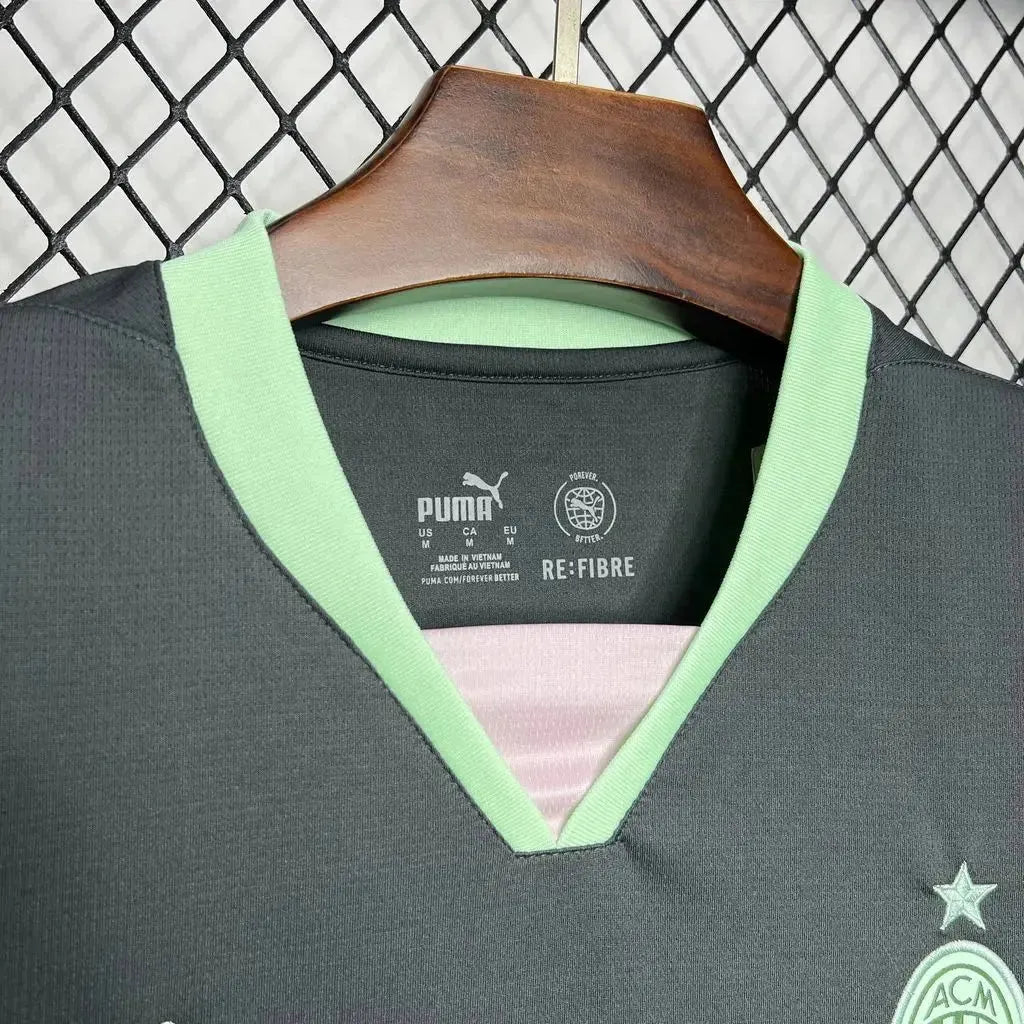 Camisa AC Milan Away Third 24/25 - Torcedor Masculina Preta e Verde - Netmantos