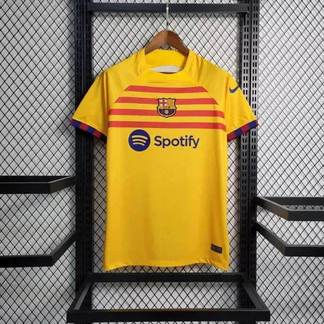 Camisa Barcelona IV Away 23/24 - Torcedor Masculina Amarela - Netmantos