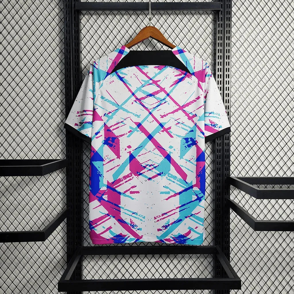 Camisa Barcelona Treino Jersey 23/24 - Torcedor Masculina Branca e Rosa - Netmantos
