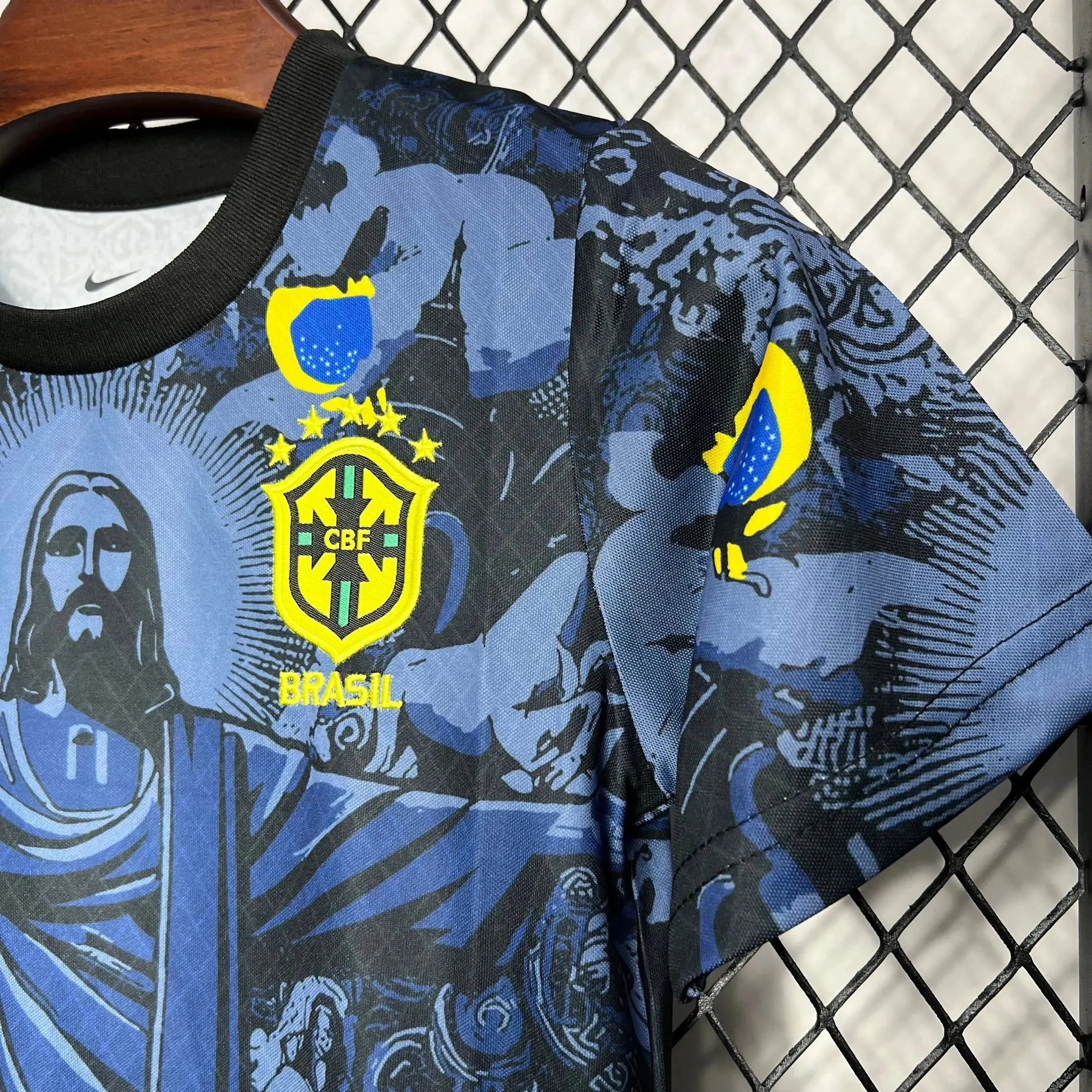 Camisa Brasil Edição Especial Cristo Redentor 24/25 - Torcedor Infantil Azul - Netmantos