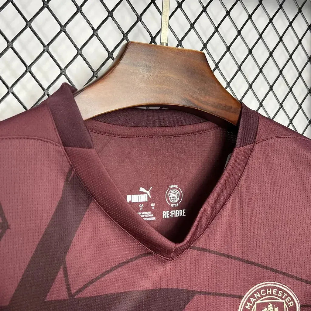 Camisa Manchester City Third Away 24/25 - Torcedor Masculina Vinho/Vermelha - Netmantos