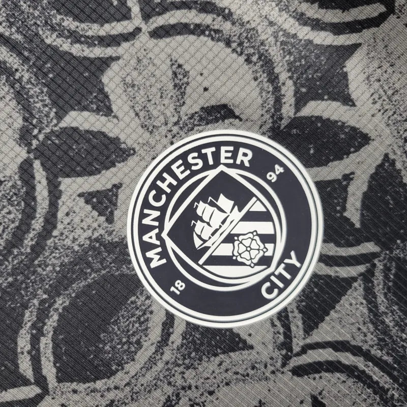 Camisa Manchester City Treino 25/26 - Torcedor Masculina Preta e Cinza