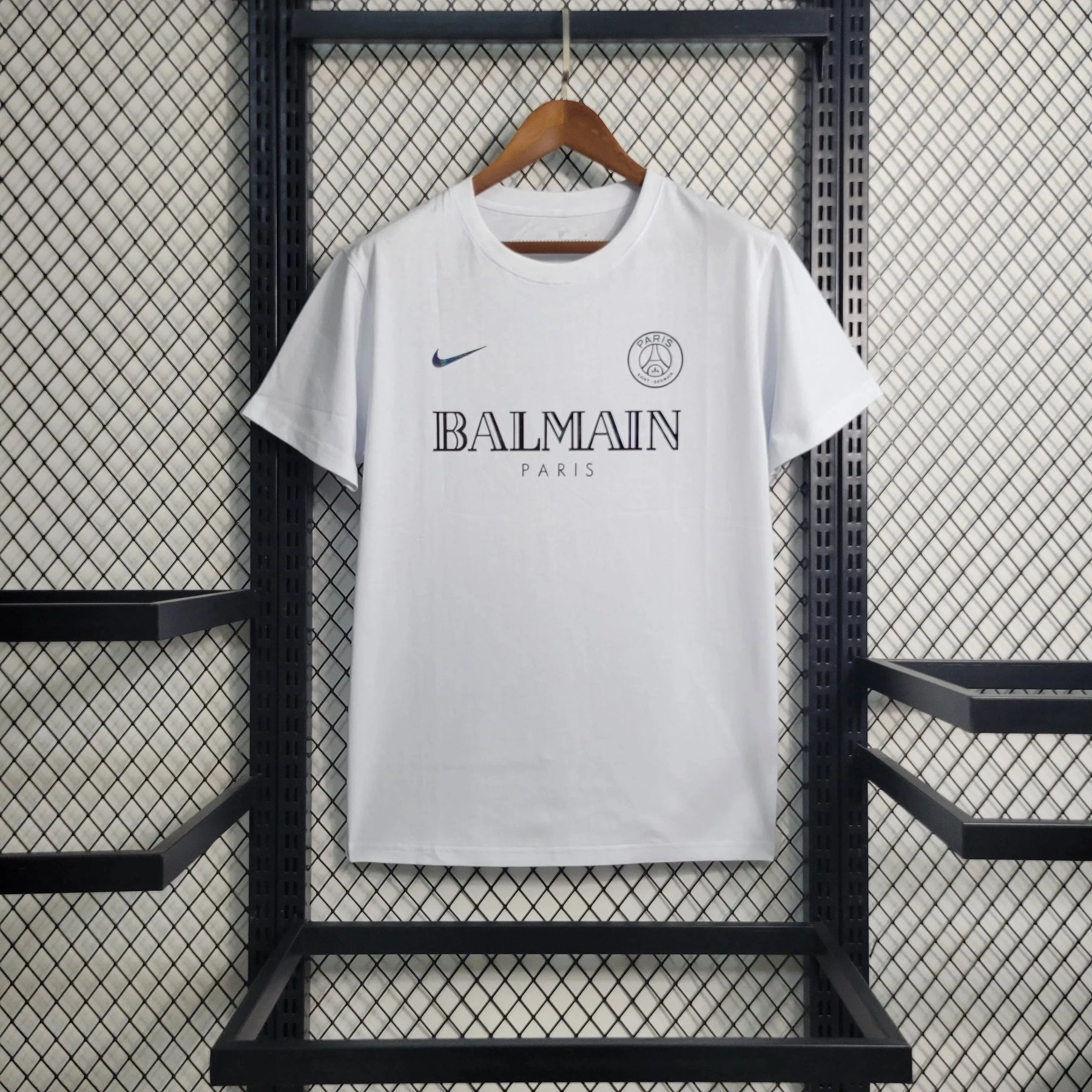 Camisa PSG Refletiva 23/24 - Torcedor Masculina BALMAIN Branca - Netmantos