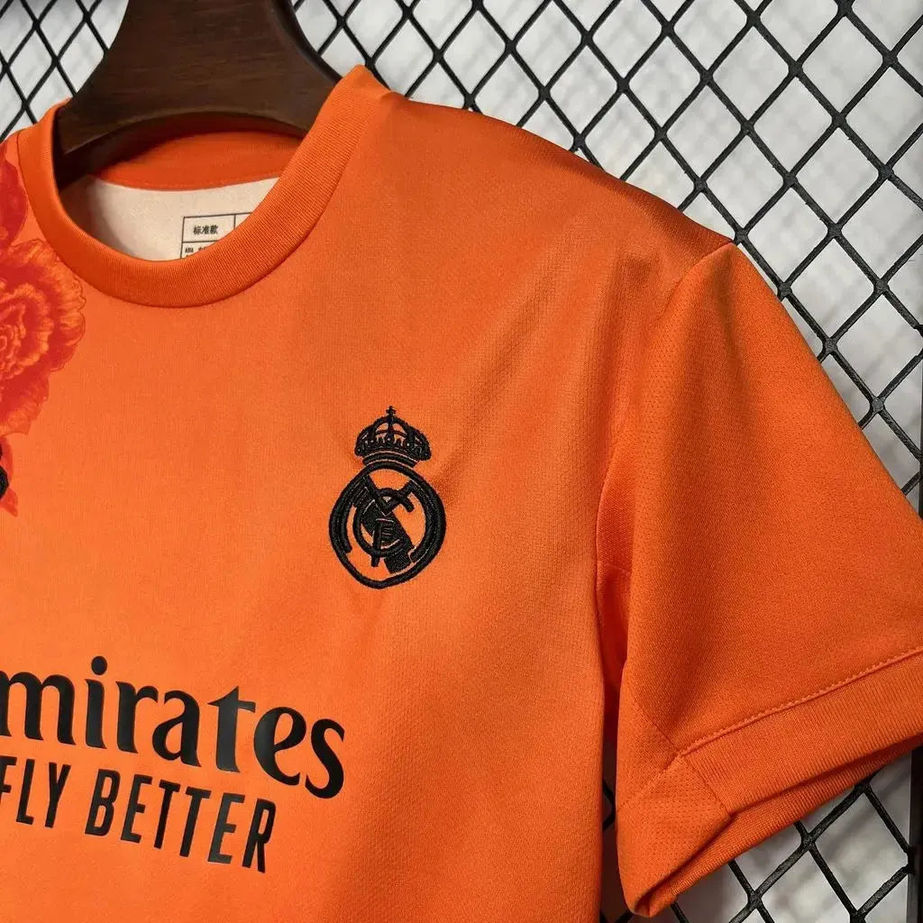 Camisa Real Madrid Fourth Y3 24/25 - Torcedor Infantil Laranja - Netmantos