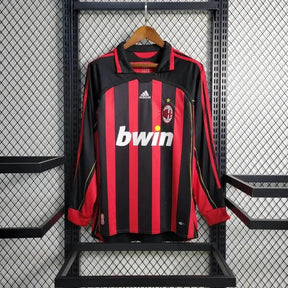 Camisa AC Milan Home Retrô 2006/07 - Torcedor Masculina Dourada Manga Longa - Netmantos