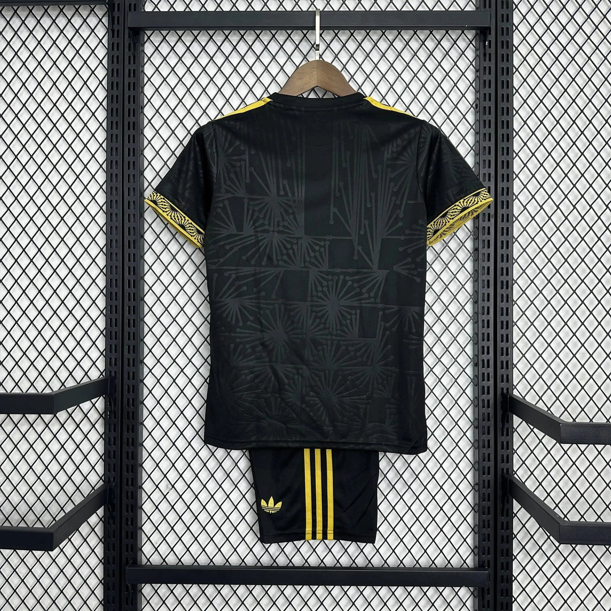 "Camisa México Gold 25/26 - Torcedor Infantil Preta e Dourada - Netmantos"