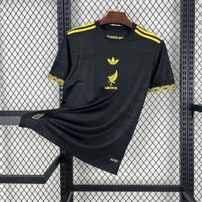 "Camisa México Gold 25/26 - Torcedor Masculina Preta e Dourada - Netmantos"