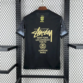 "Camisa Brasil x STUSSY Cristo Redentor - Torcedor Masculina Preta - Netmantos"