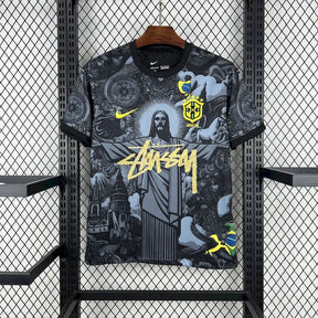 "Camisa Brasil x STUSSY Cristo Redentor - Torcedor Masculina Preta - Netmantos"