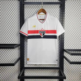 "Camisa São Paulo Home 25/26 - Torcedor Masculina Branca + Patrocínios - Netmantos"