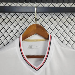"Camisa São Paulo Home 25/26 - Torcedor Masculina Branca + Patrocínios - Netmantos"